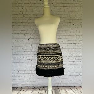 Soloiste Women’s Boho Printed Mini Skirt Fringe